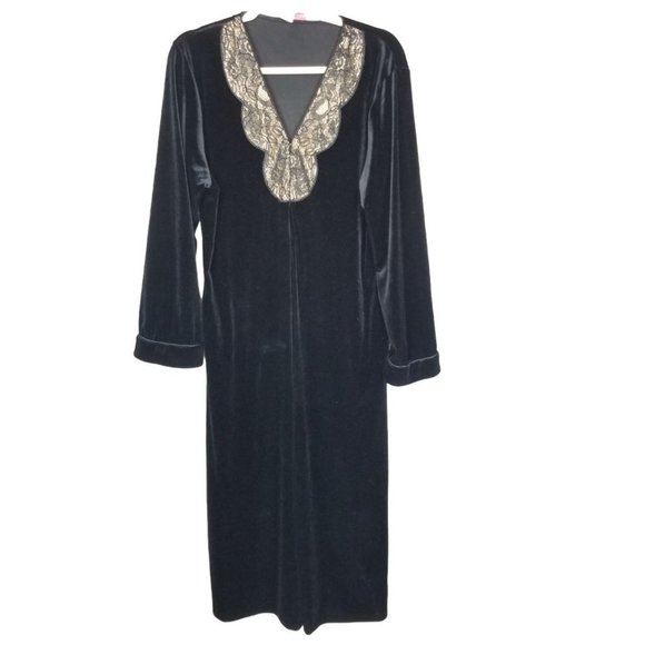 Oscar Dela Renta Pink Label Womens L Black Velvet - Picture 1 of 8